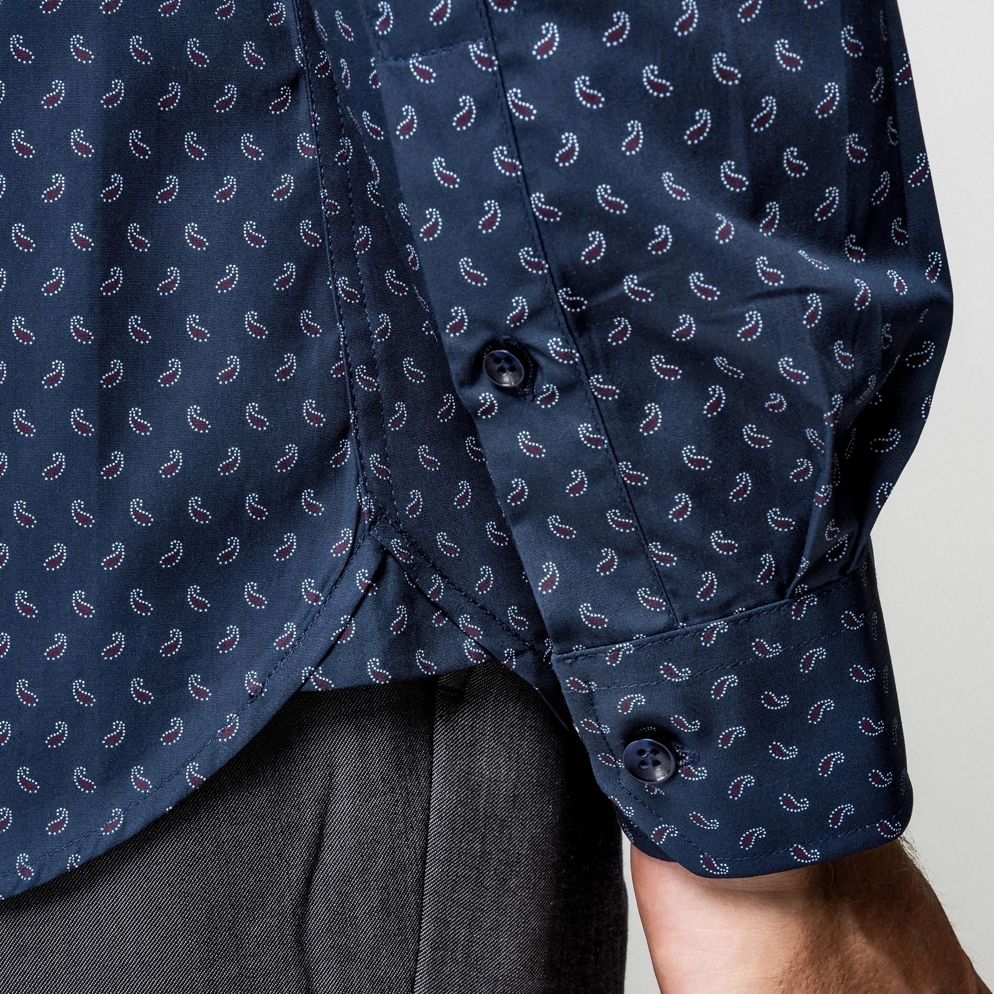 Manor Man Herren Classic Fit Paisley Langarmhemd  