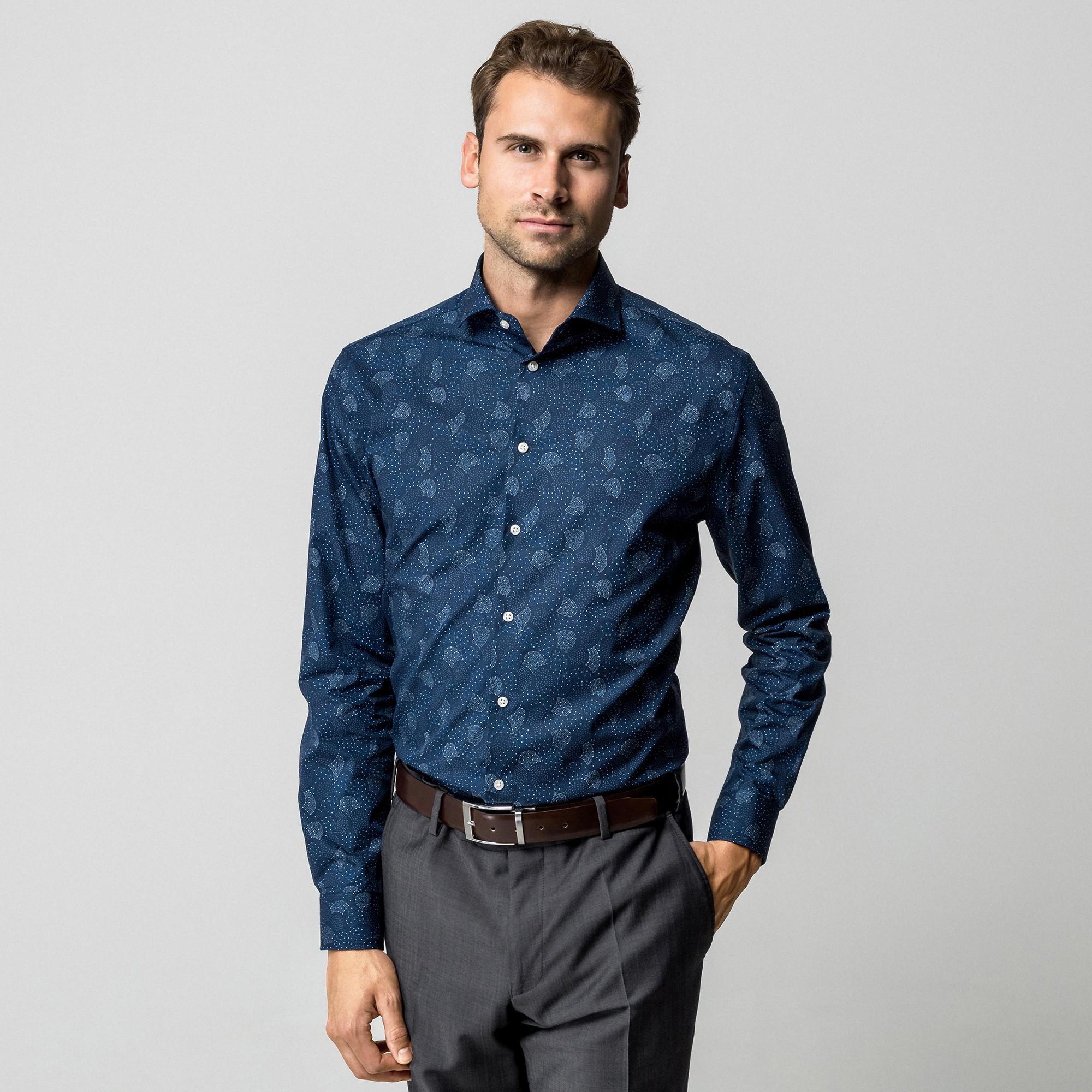 Manor Man Gemustertes Langarmhemd Modern Fit  