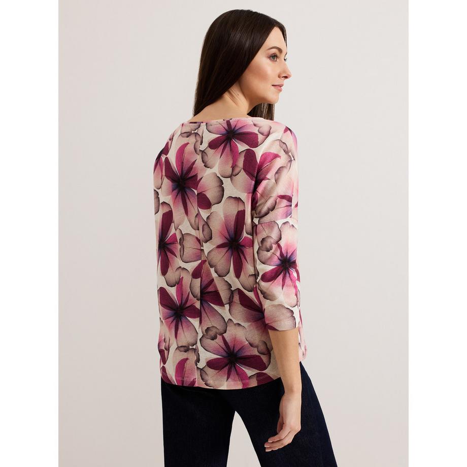 Phase Eight Nori Blumenprint 3/4 Arm Top  