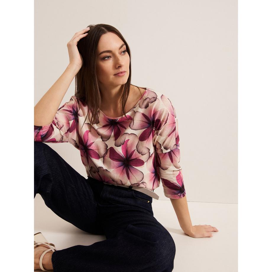 Phase Eight Nori Blumenprint 3/4 Arm Top  