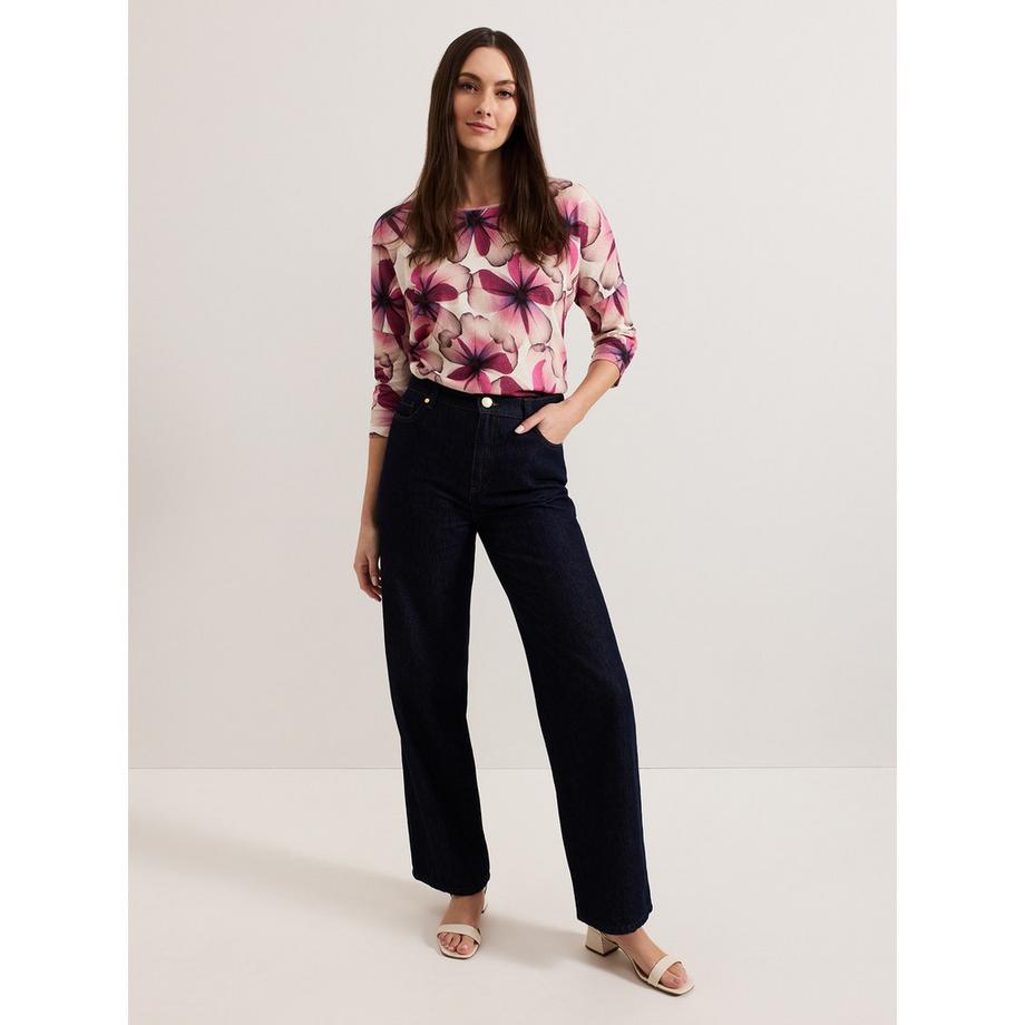 Phase Eight Nori Blumenprint 3/4 Arm Top  