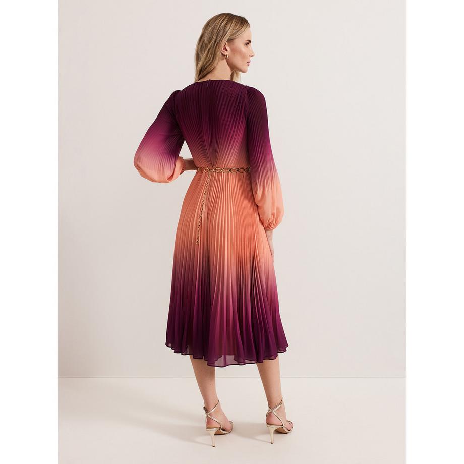Phase Eight Mira Ombre Plissiertes Midikleid  