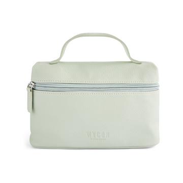 Vielseitige und elegante beige Kosmetiktasche.