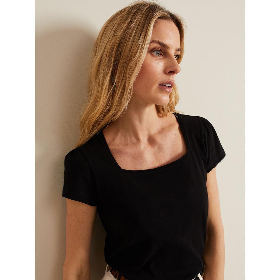 Phase Eight Bella Carré-Ausschnitt Kurzarm Top  