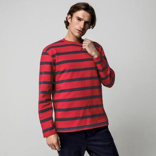 Manor Man Langarm Gestreiftes T-Shirt  