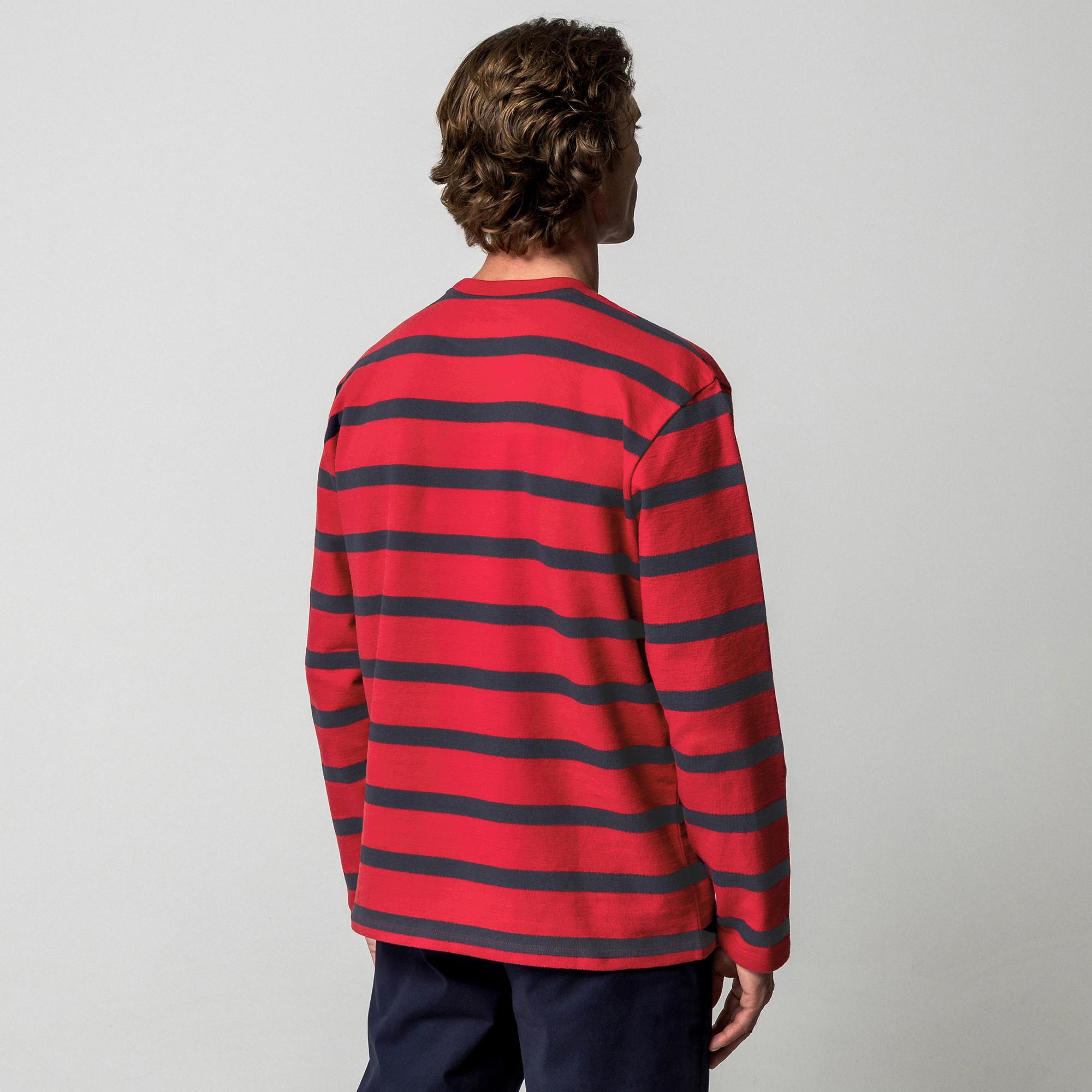 Manor Man Langarm Gestreiftes T-Shirt  