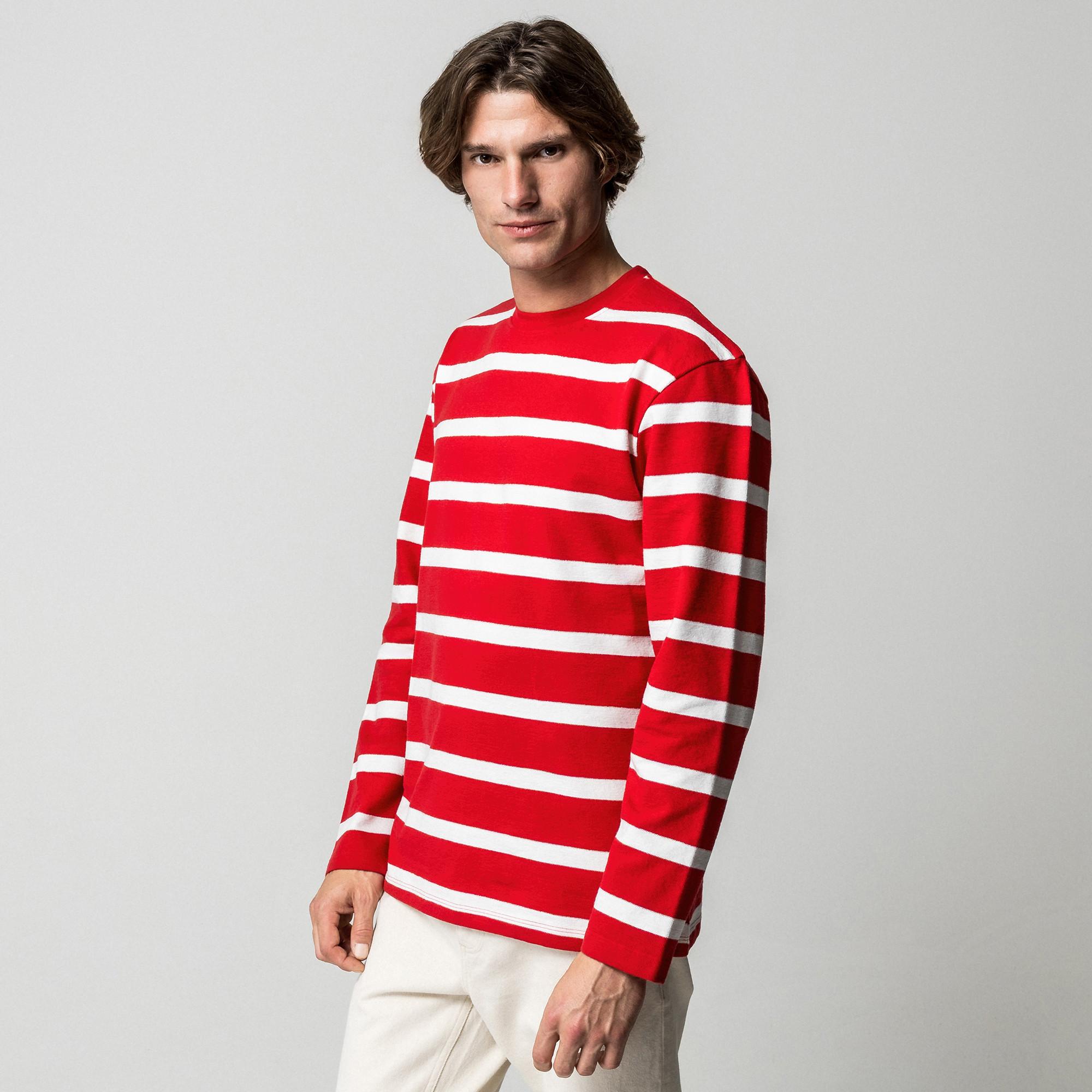 Manor Man Langarm Gestreiftes T-Shirt  