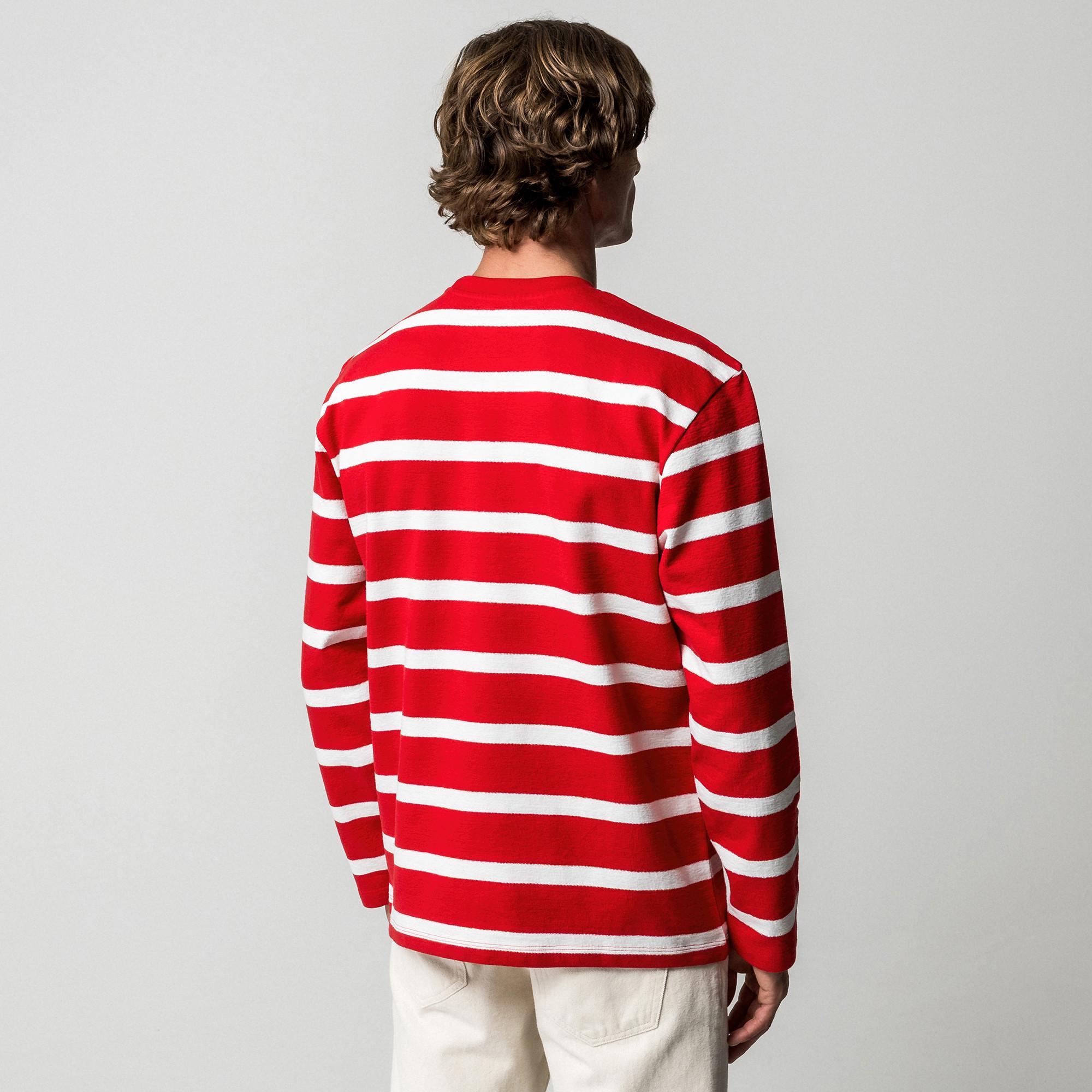 Manor Man Langarm Gestreiftes T-Shirt  