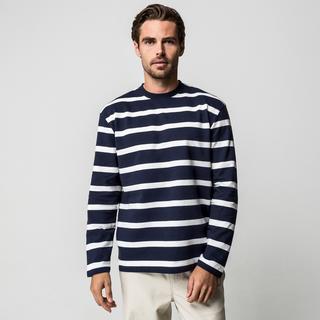 Manor Man T-Shirt Manches Longues Rayé  