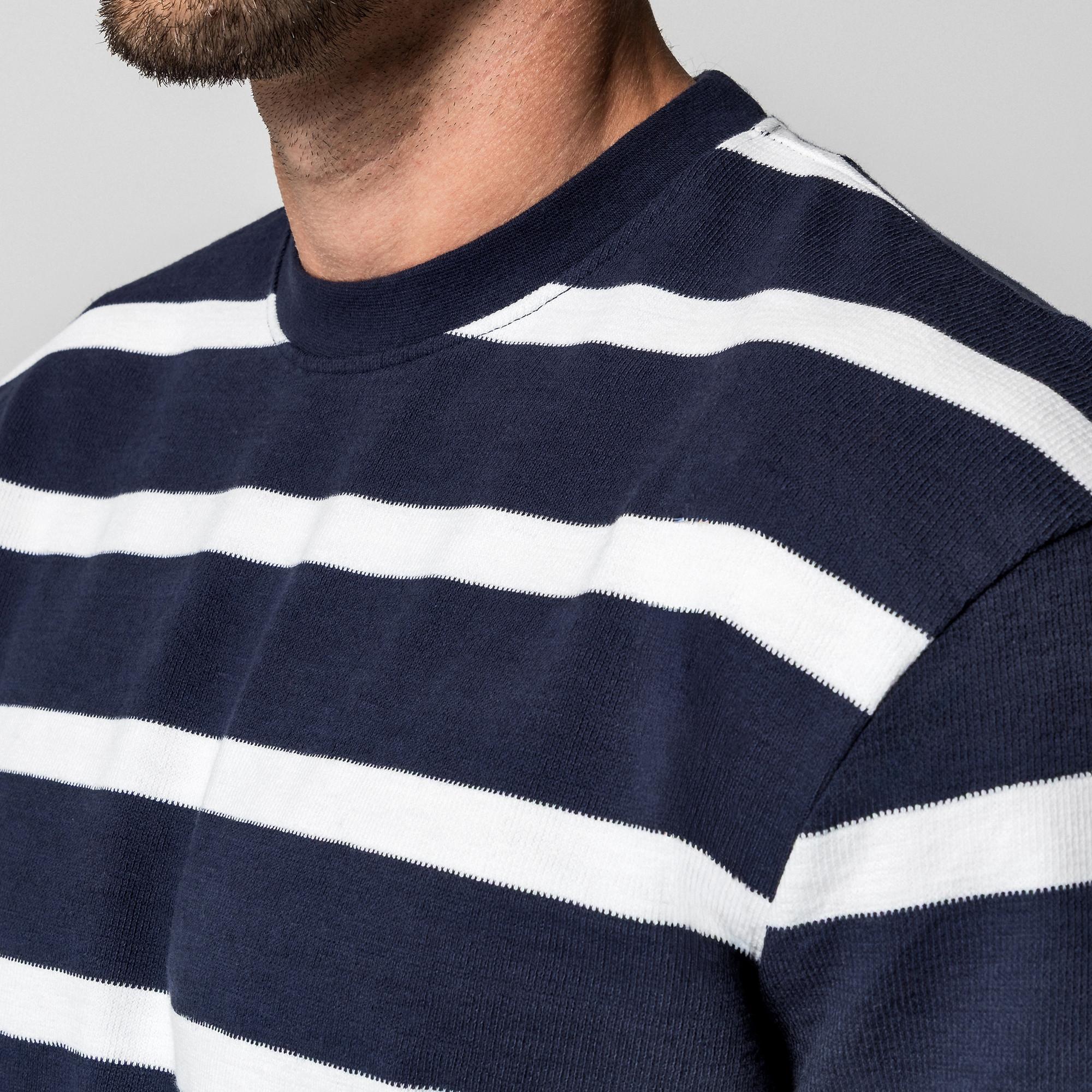 Manor Man T-Shirt Manches Longues Rayé  