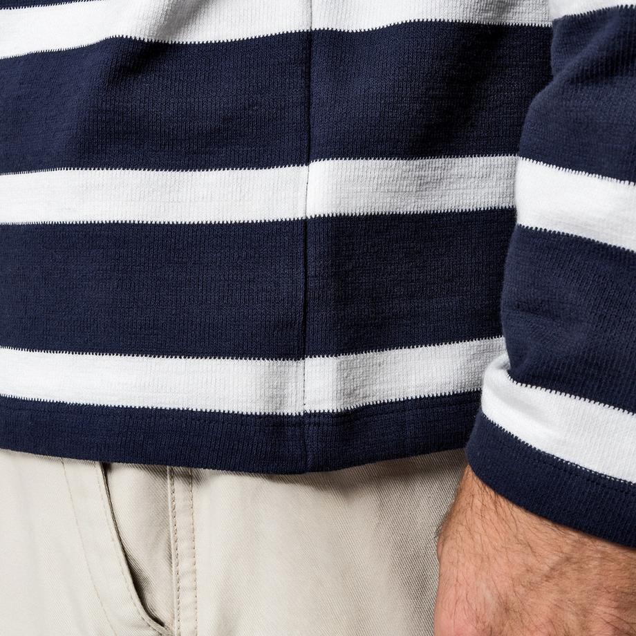 Manor Man Langarm Gestreiftes T-Shirt  