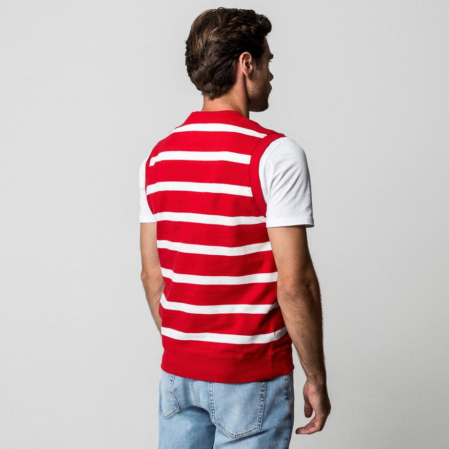 Manor Man T-shirt sans manches à rayures col en V  