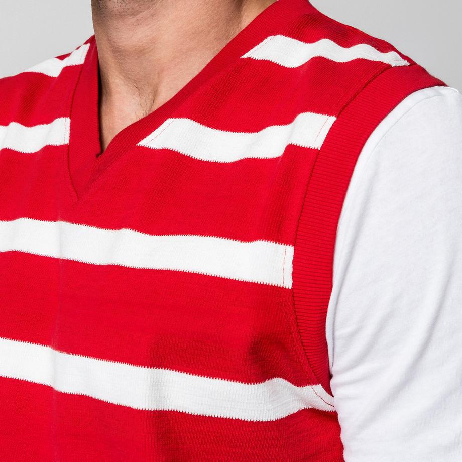 Manor Man T-shirt sans manches à rayures col en V  