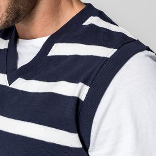 Manor Man T-shirt senza maniche a righe scollo a V  