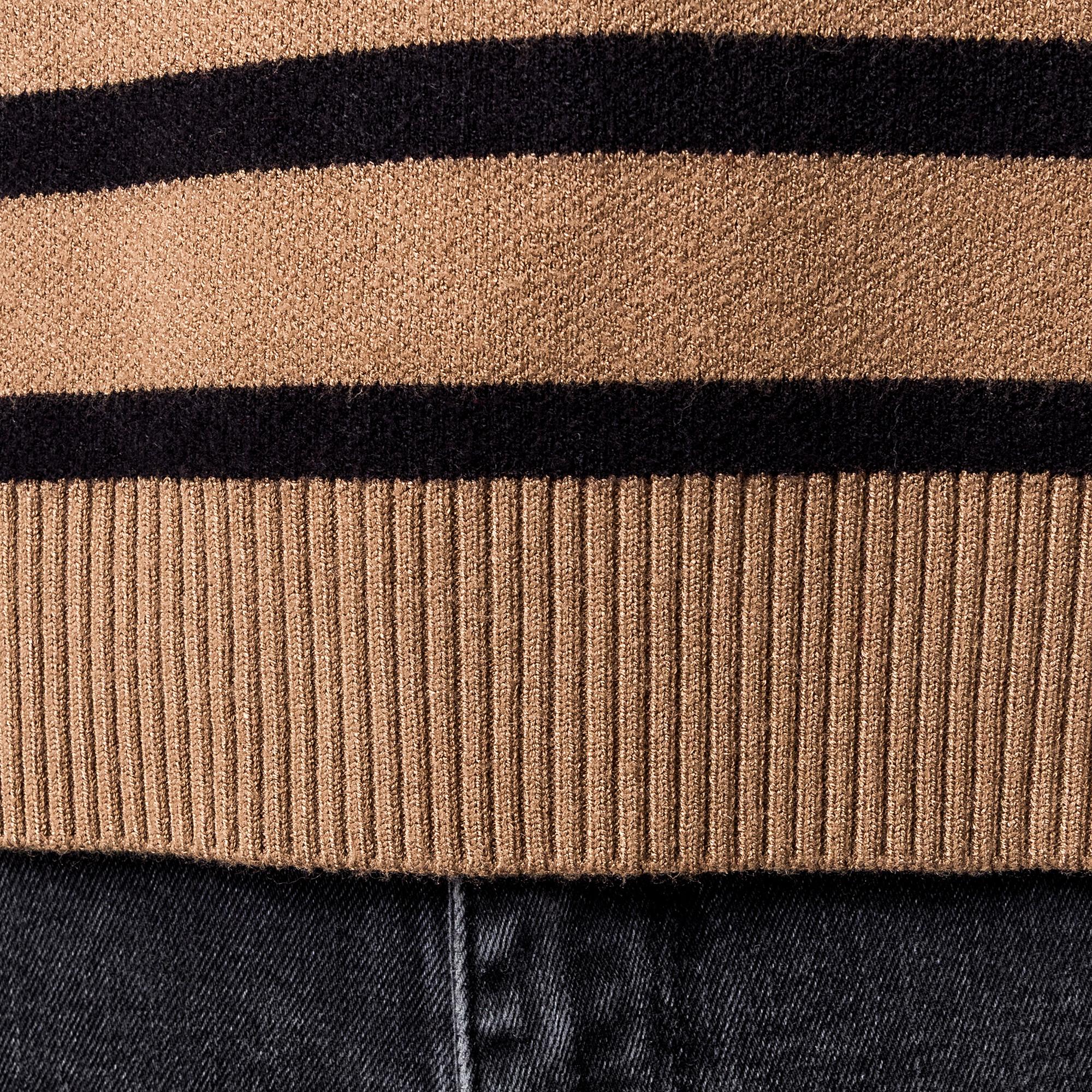 Manor Woman Gestreifter Feinstrick Kapuzenpullover  