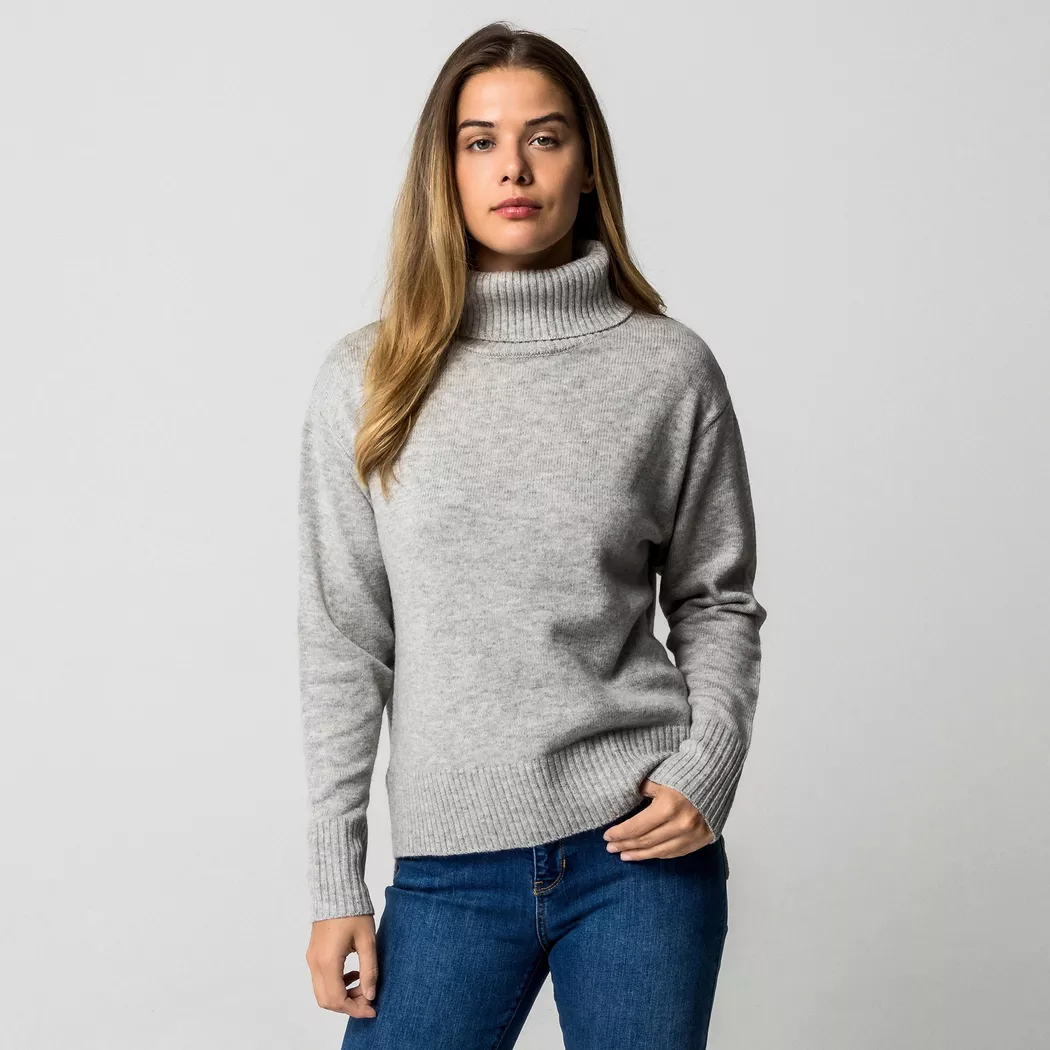 Manor Woman - Pullover, Rollkragen, für Damen, Perlgrau, Größe L