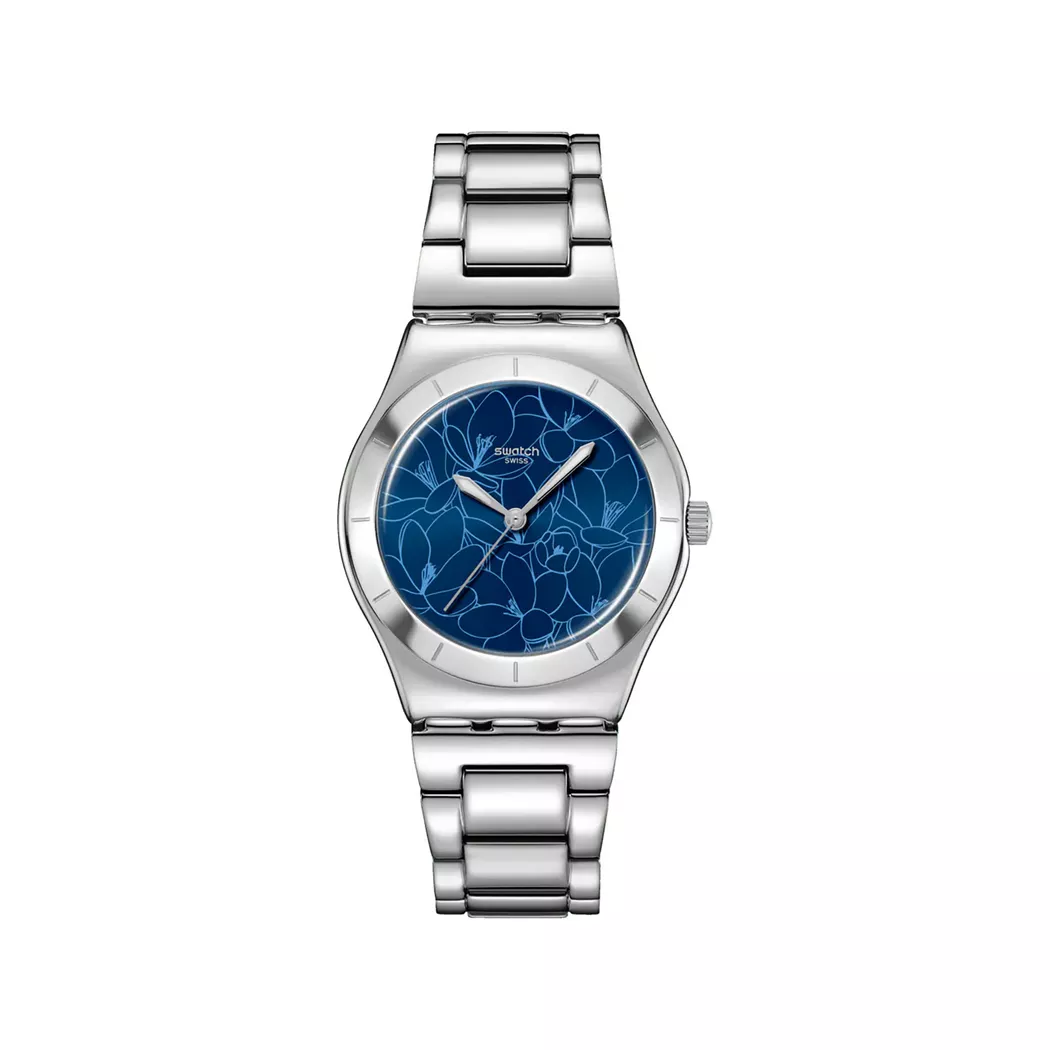 Swatch - Analoguhr, Petal Frenzy, 33mm, Silber