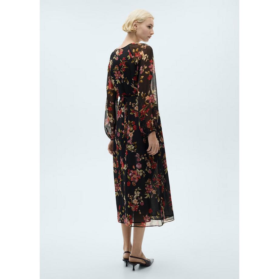 MANGO SAVAGE Blumenprint Midikleid  