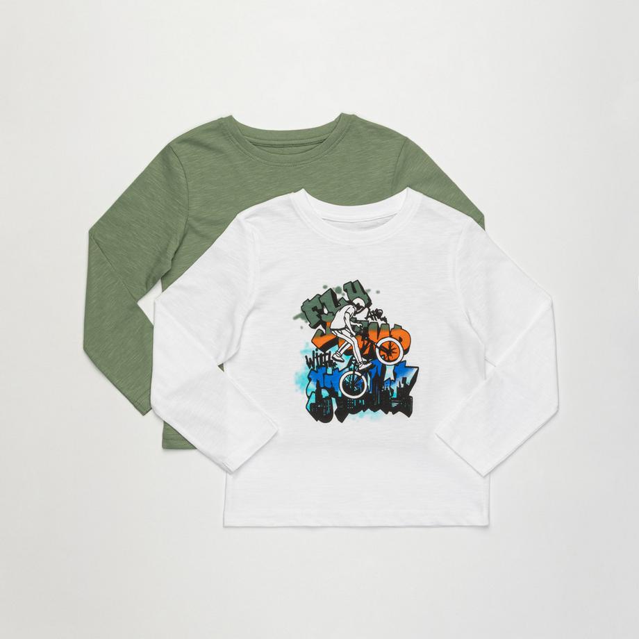 Lot de 2 T-shirts, manches longues