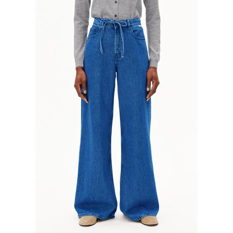 ARMEDANGELS Jean taille haute jambe large avec ceinture à nouer  