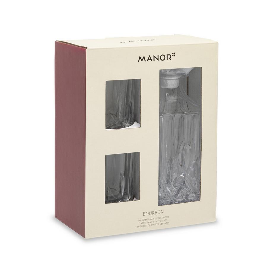 Manor Set à whisky, 3 pièces Bourbon 