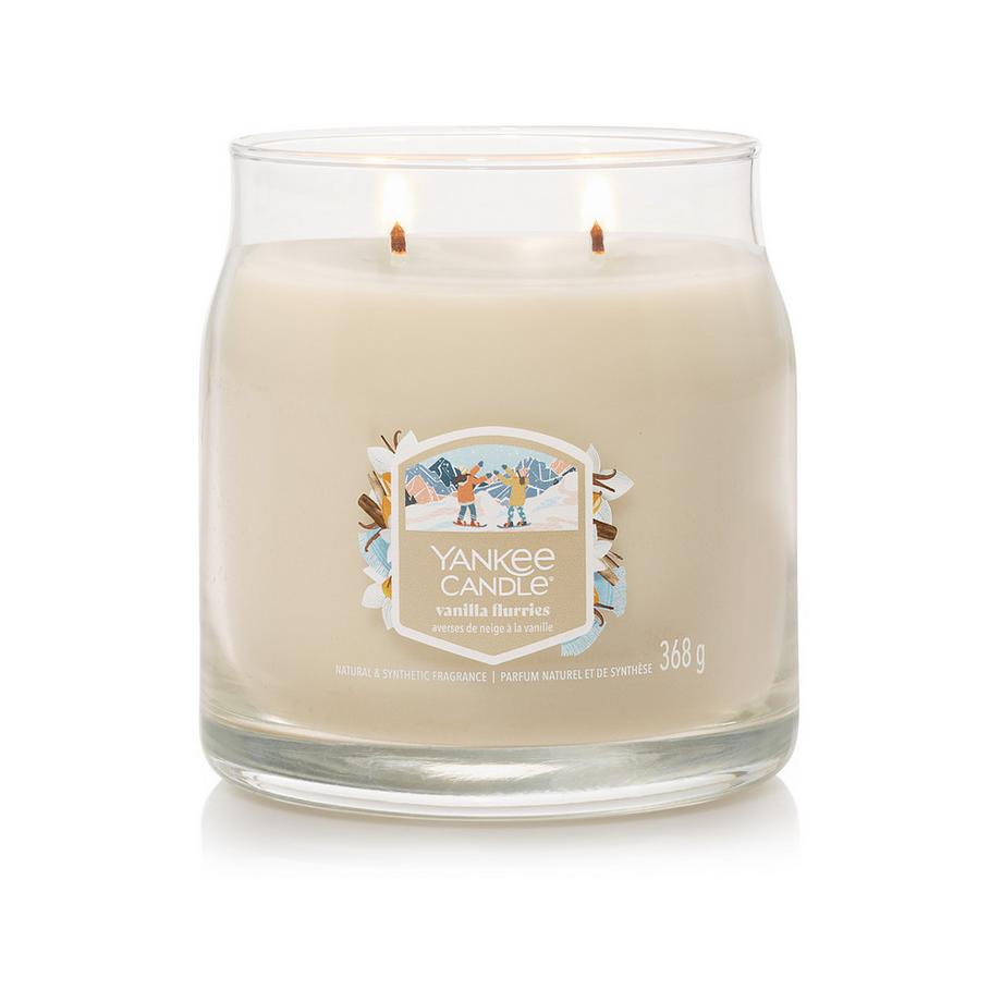 Yankee Candle Signature Bougie parfumée en verre Vanilla Flurries 