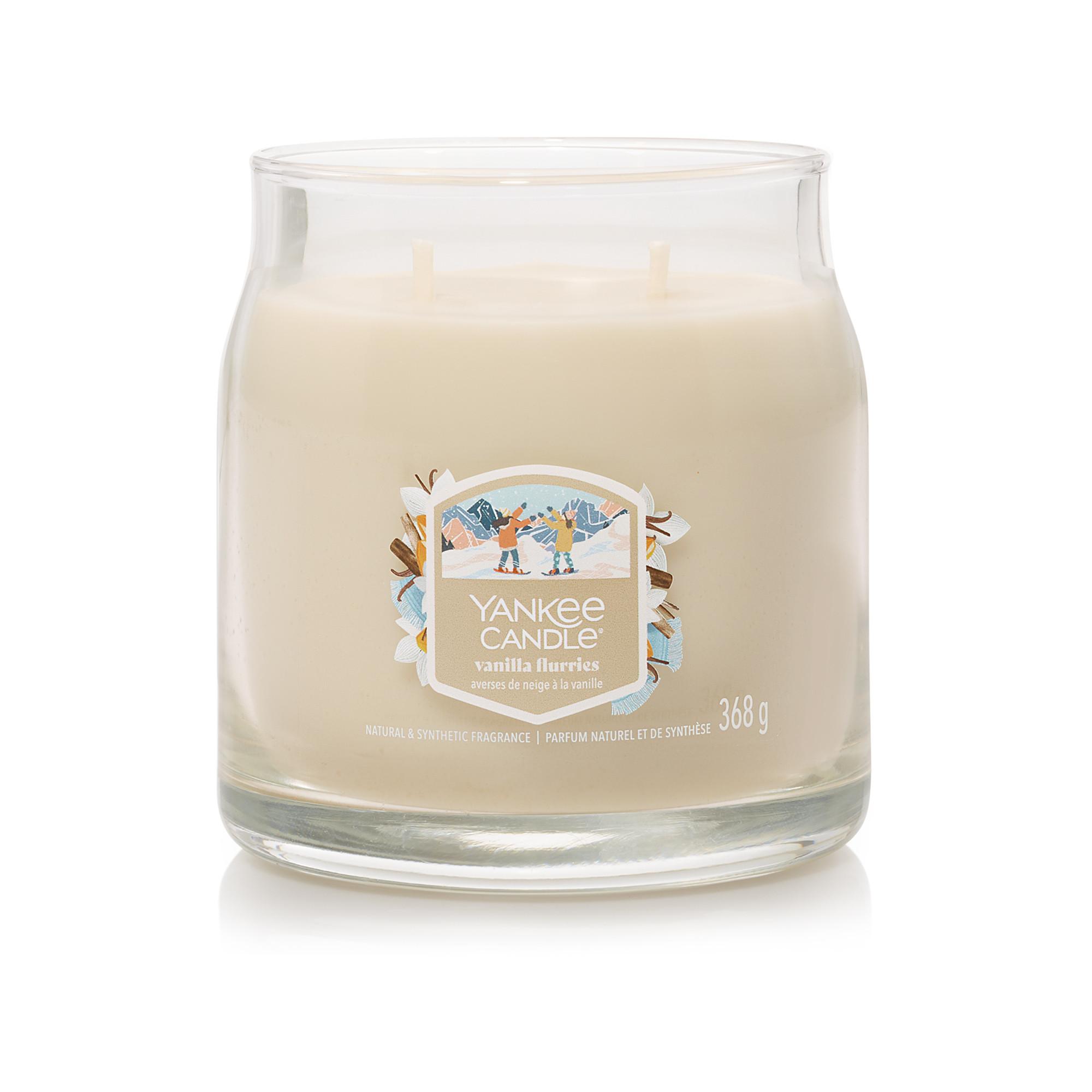 Yankee Candle Signature Bougie parfumée en verre Vanilla Flurries 