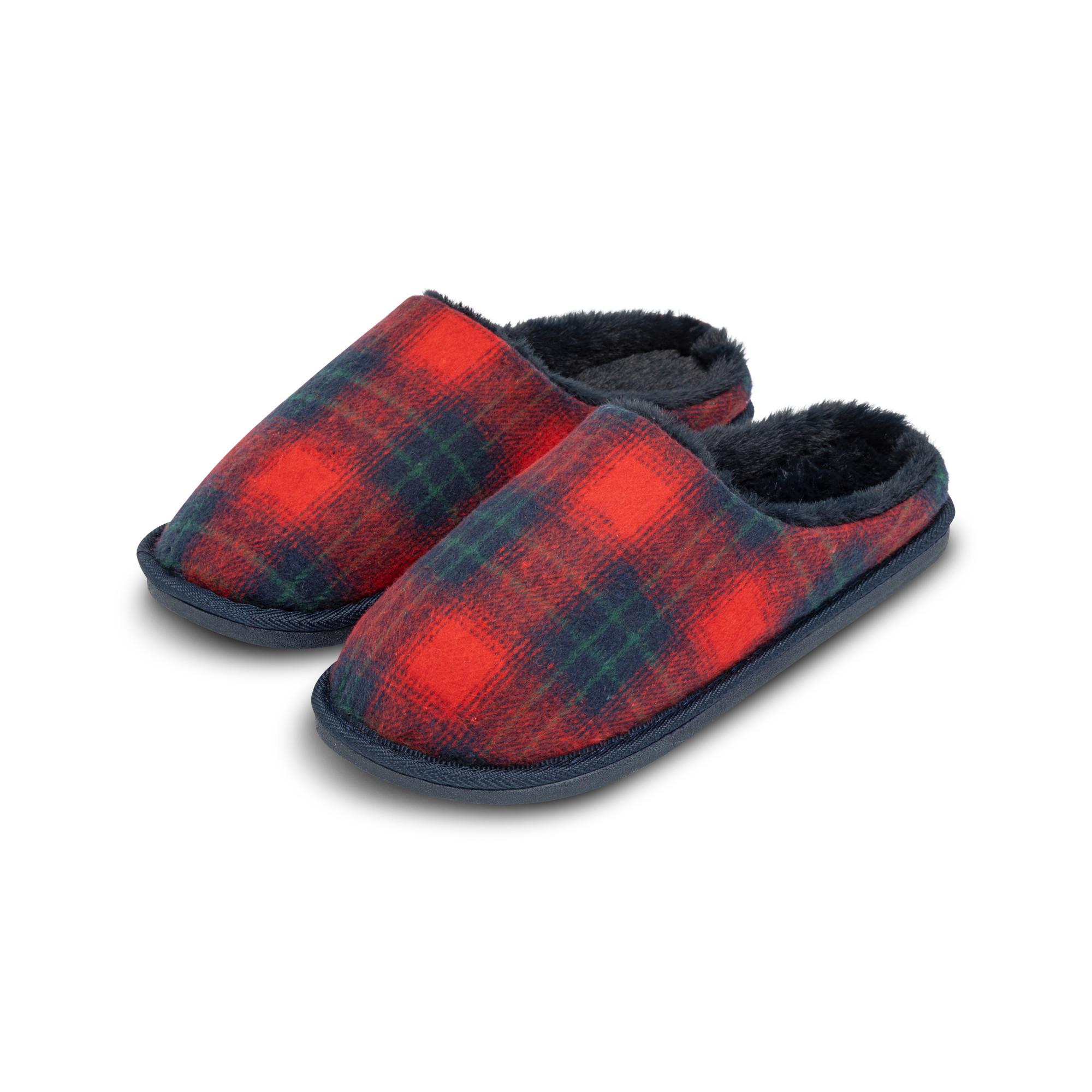 Manor Man Men Xmas Check Slipper Pantofole 