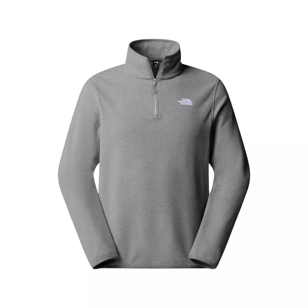 Fleecepullover THE NORTH FACE "M GLACIER FLEECE 1/4 ZIP JACKET", Herren, Gr. S, tnf mid grau heather, Obermaterial: 100% Polyester, Sweatshirts Fleecepullover, 1/4-langer Reißverschluss, aus Polyester, feuchtigkeitsabweisend