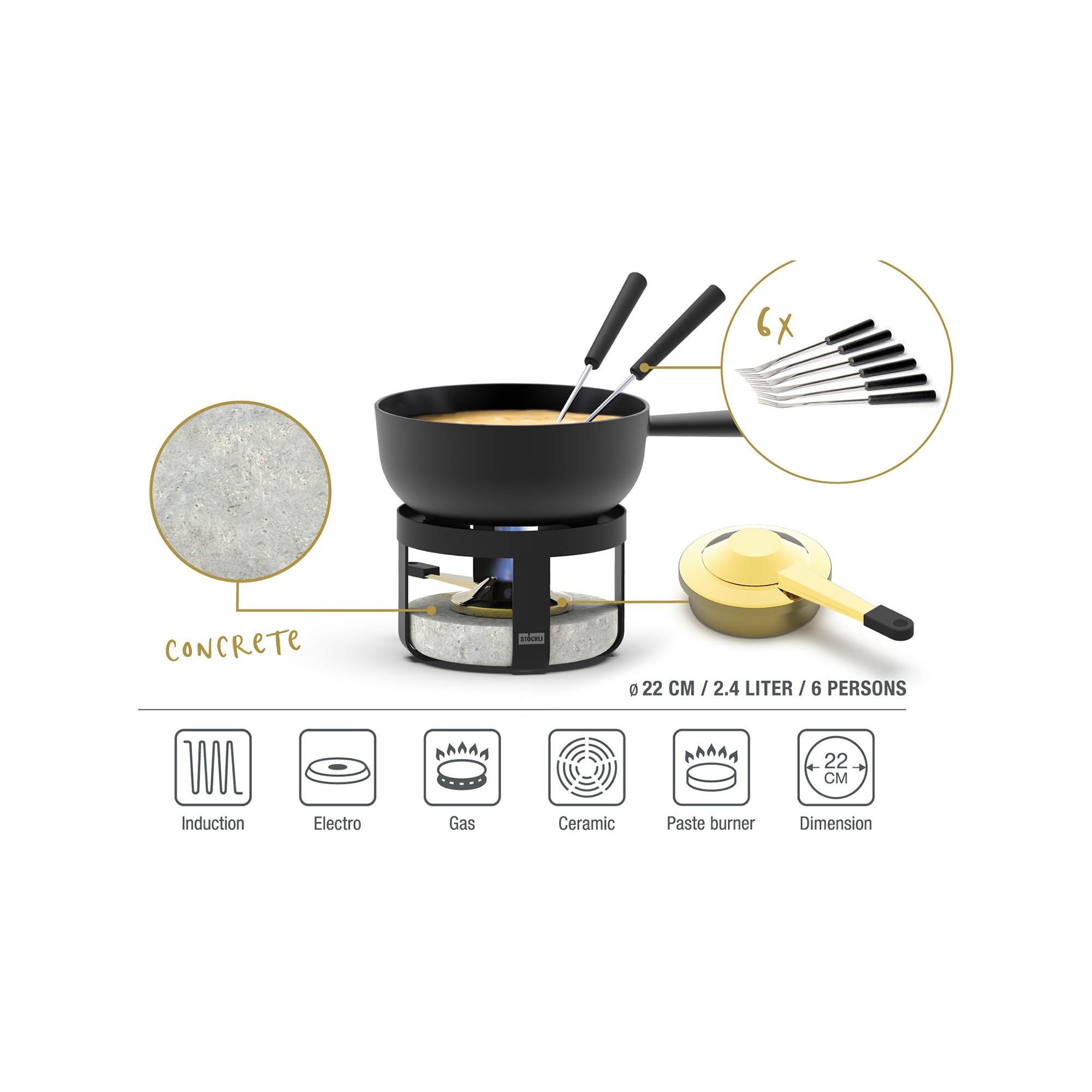 Stöckli Service à fondue au fromage Pilatus Stone Classic 