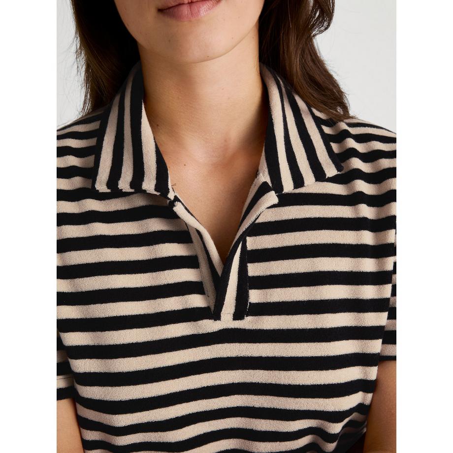 CALIDA Top Polo Rigato Maniche Corte  