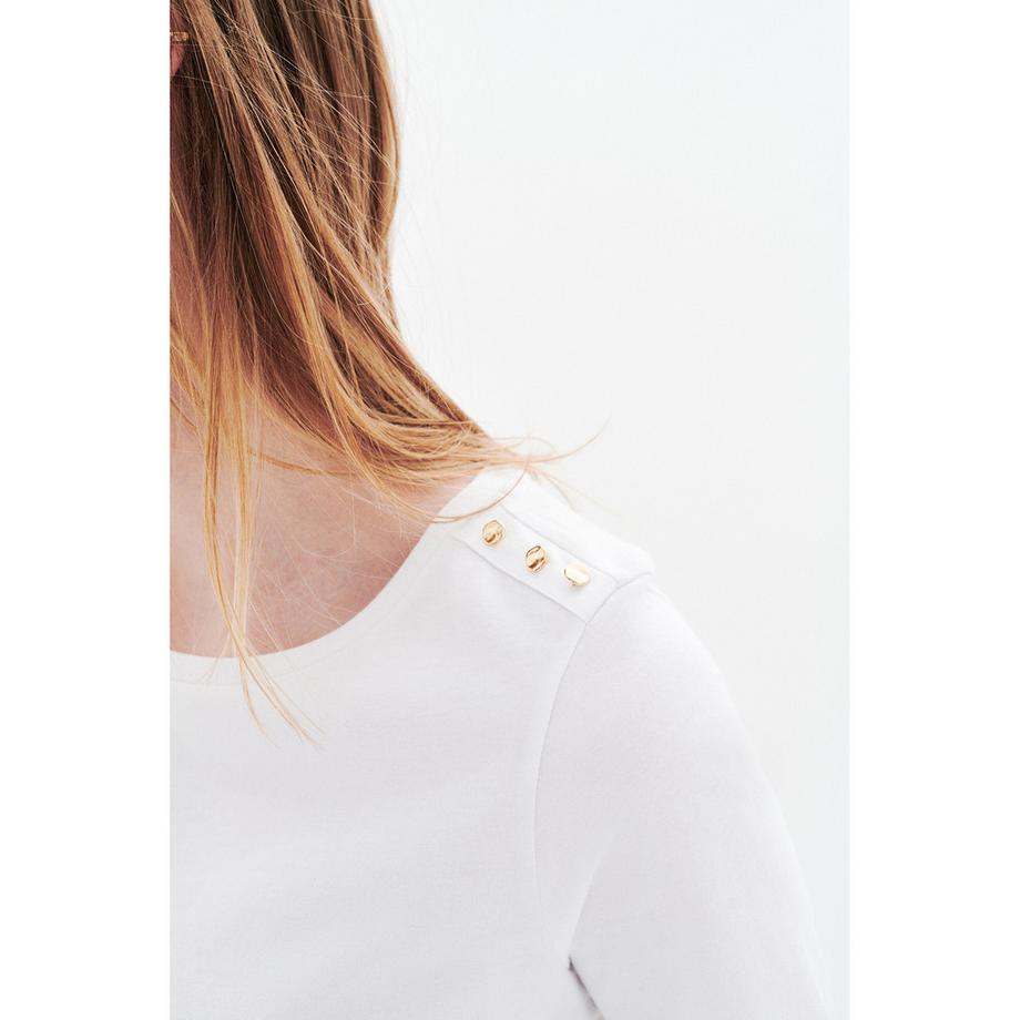 Caroll Kurzarm T-Shirt mit Schulterknöpfen  