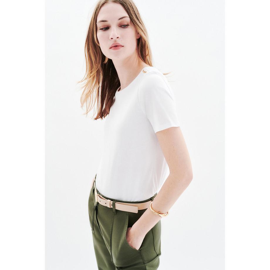 Caroll Kurzarm T-Shirt mit Schulterknöpfen  