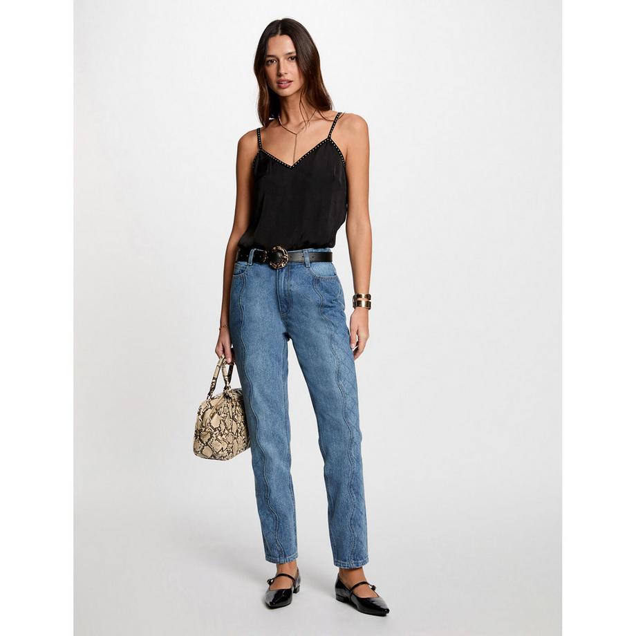 MORGAN Top Cami Col V clouté  