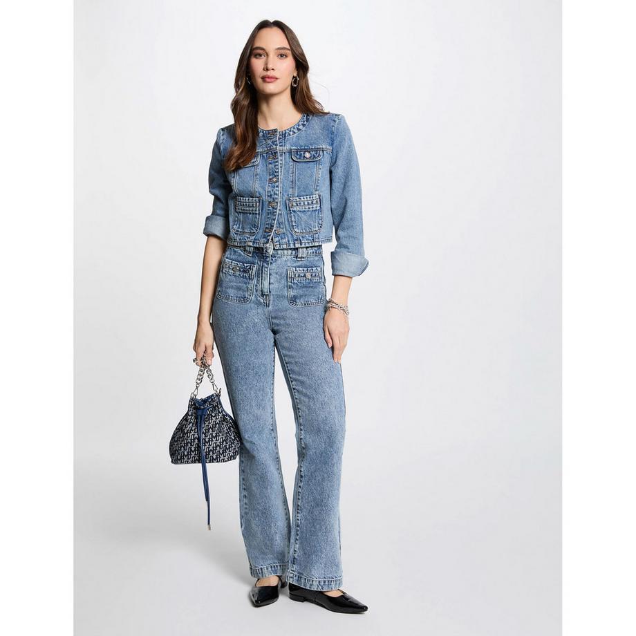 MORGAN Veste en Jean Coupe Cintrée  