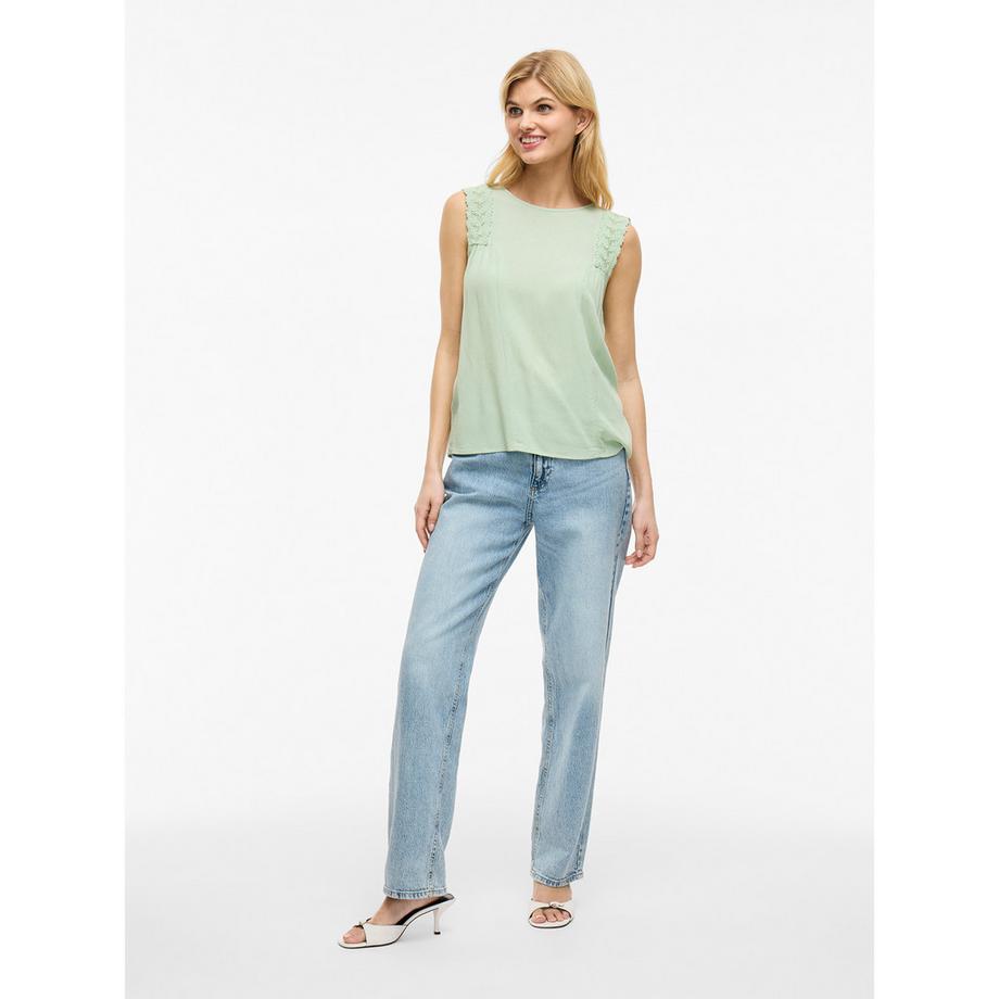 VILA Camicetta senza maniche con dettagli in pizzo  