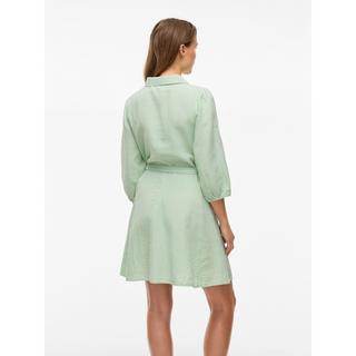 VILA Abito Camicia con Cintura Annodabile  