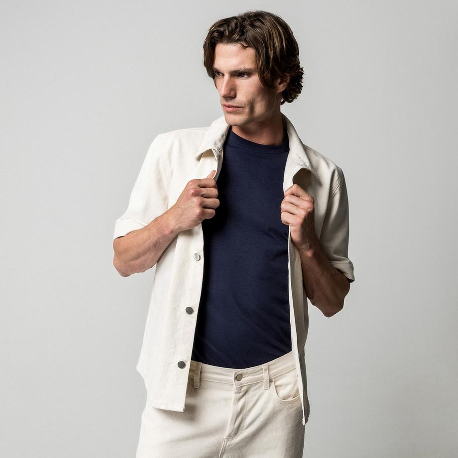 Manor Man Chemise Denim Manches Courtes  