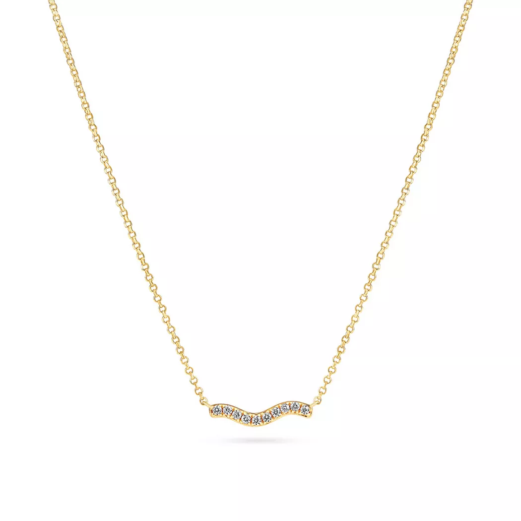 Sif Jakobs - Halskette, Ellera Waves, 45cm, Goldfarben