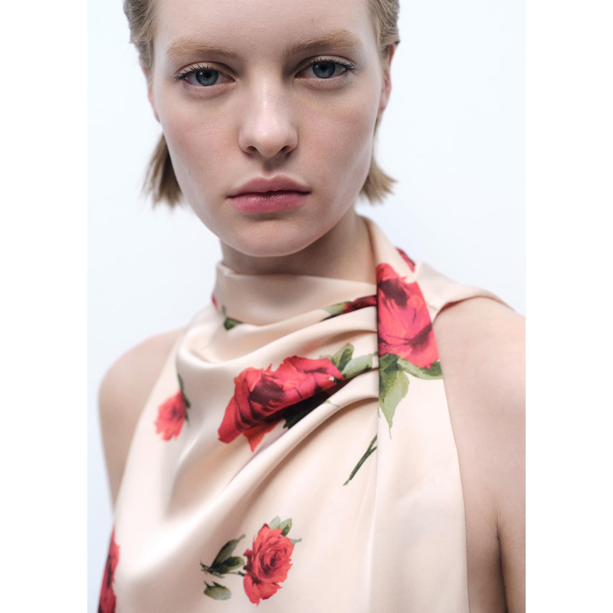 MANGO Chemisier Floral Col Halter  