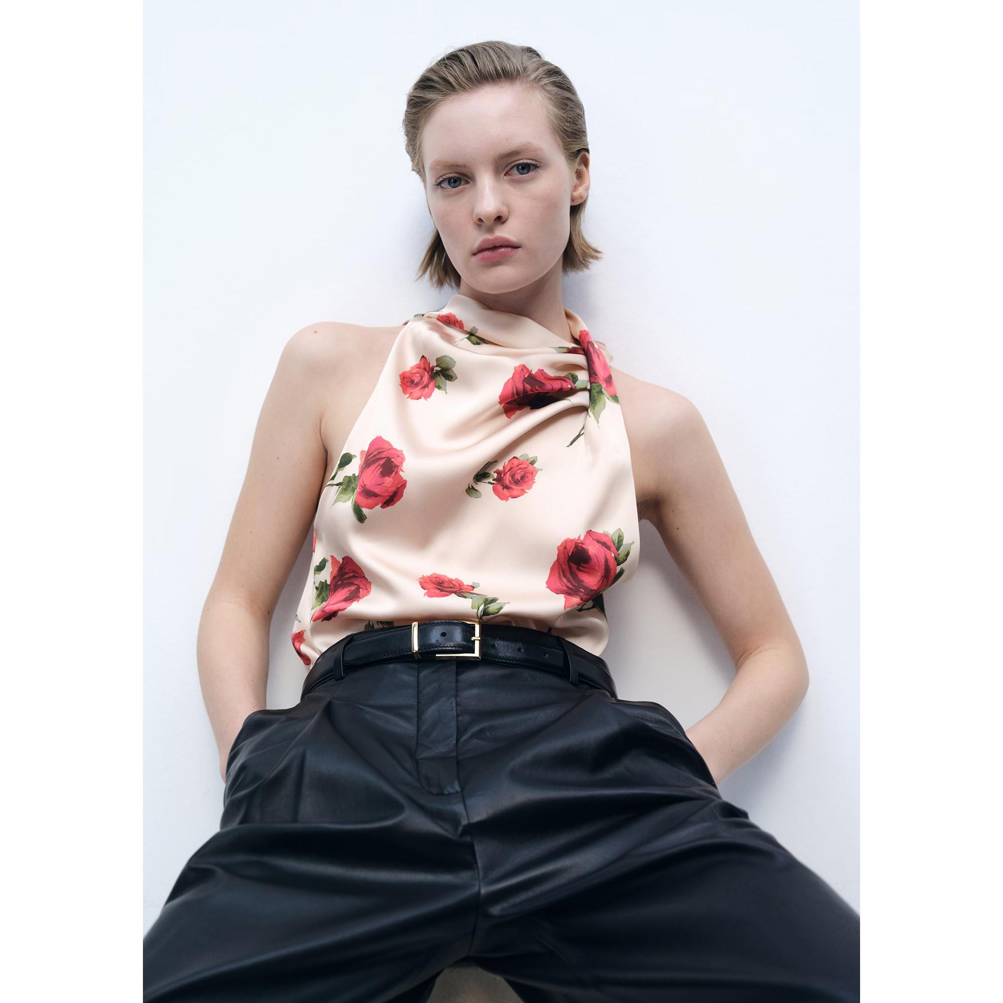 MANGO Chemisier Floral Col Halter  