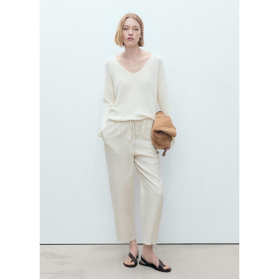 MANGO Pantaloni dritti in lino  