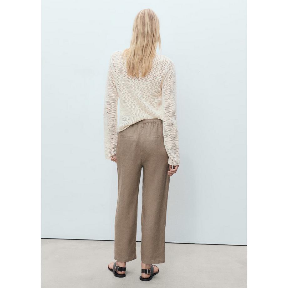 MANGO Pantaloni Dritti in Lino  