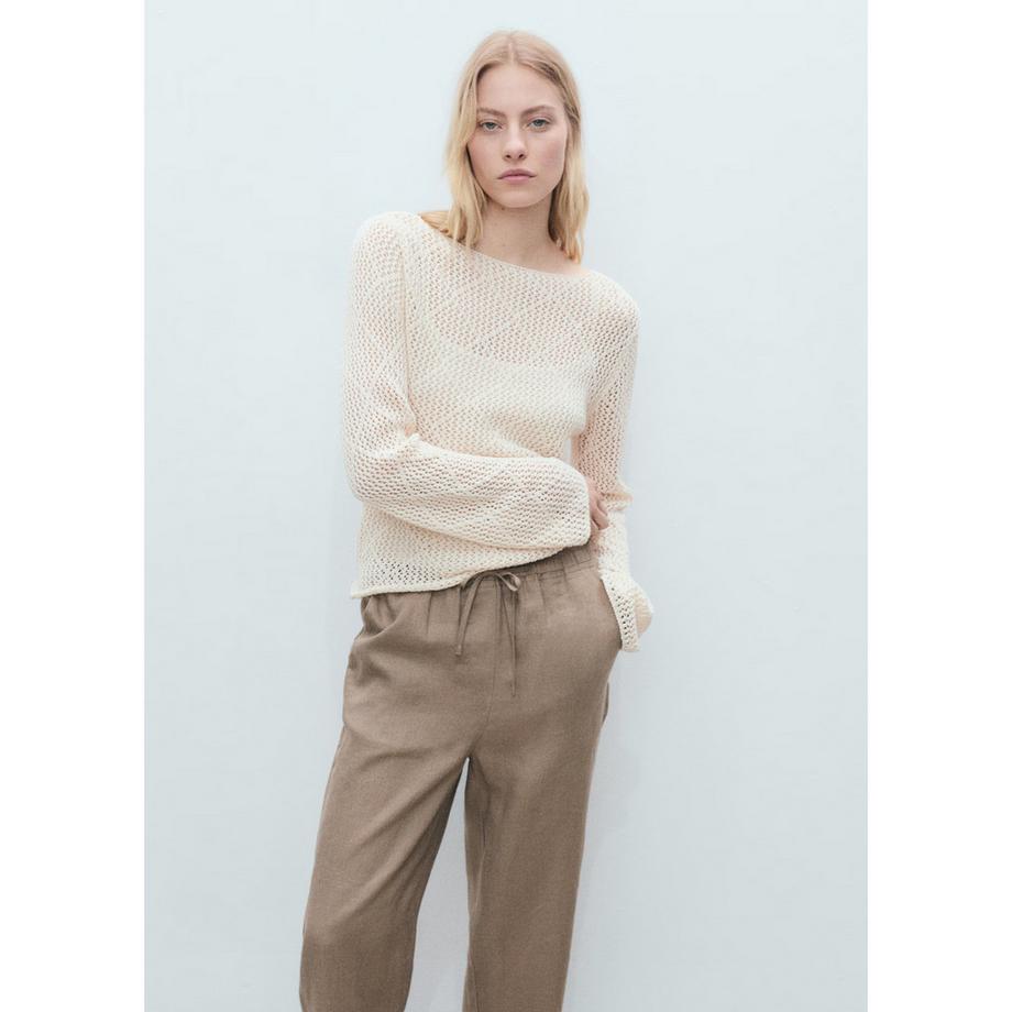 MANGO Pantaloni Dritti in Lino  