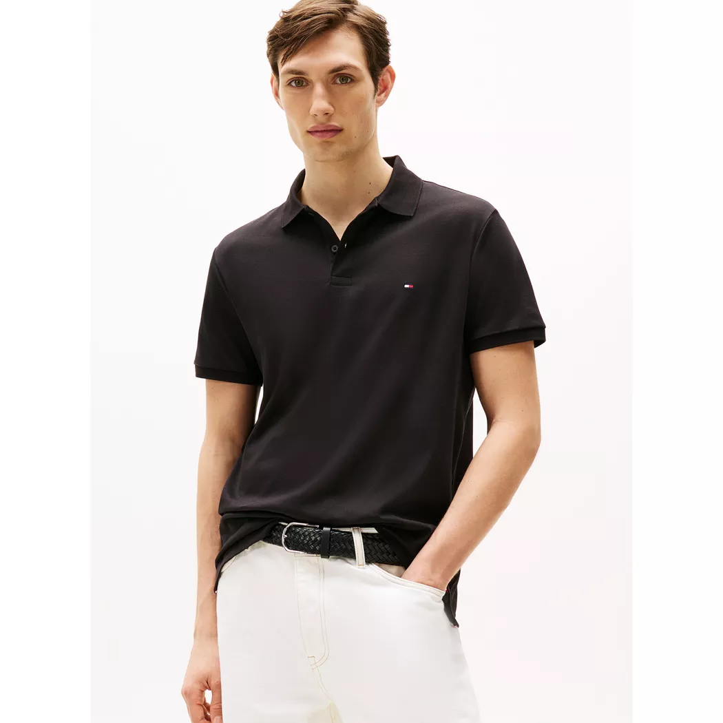 Tommy Hilfiger Polo à Manches Courtes Liquid Essential Reg Black 2XL Homme
