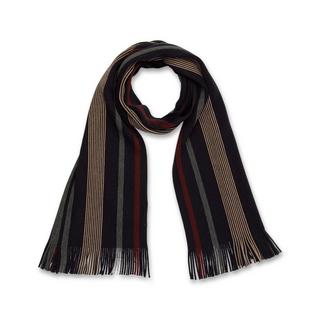 Manor Man Gestreifter gerippter Schal mit Fransen  