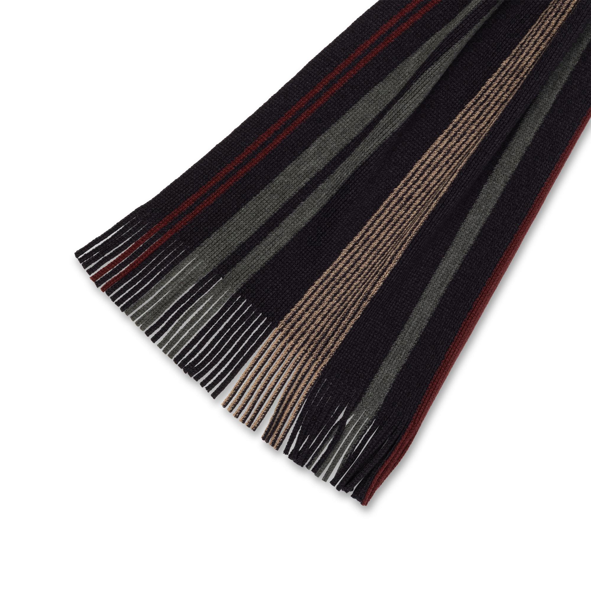 Manor Man Gestreifter gerippter Schal mit Fransen  