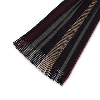 Manor Man Gestreifter gerippter Schal mit Fransen  