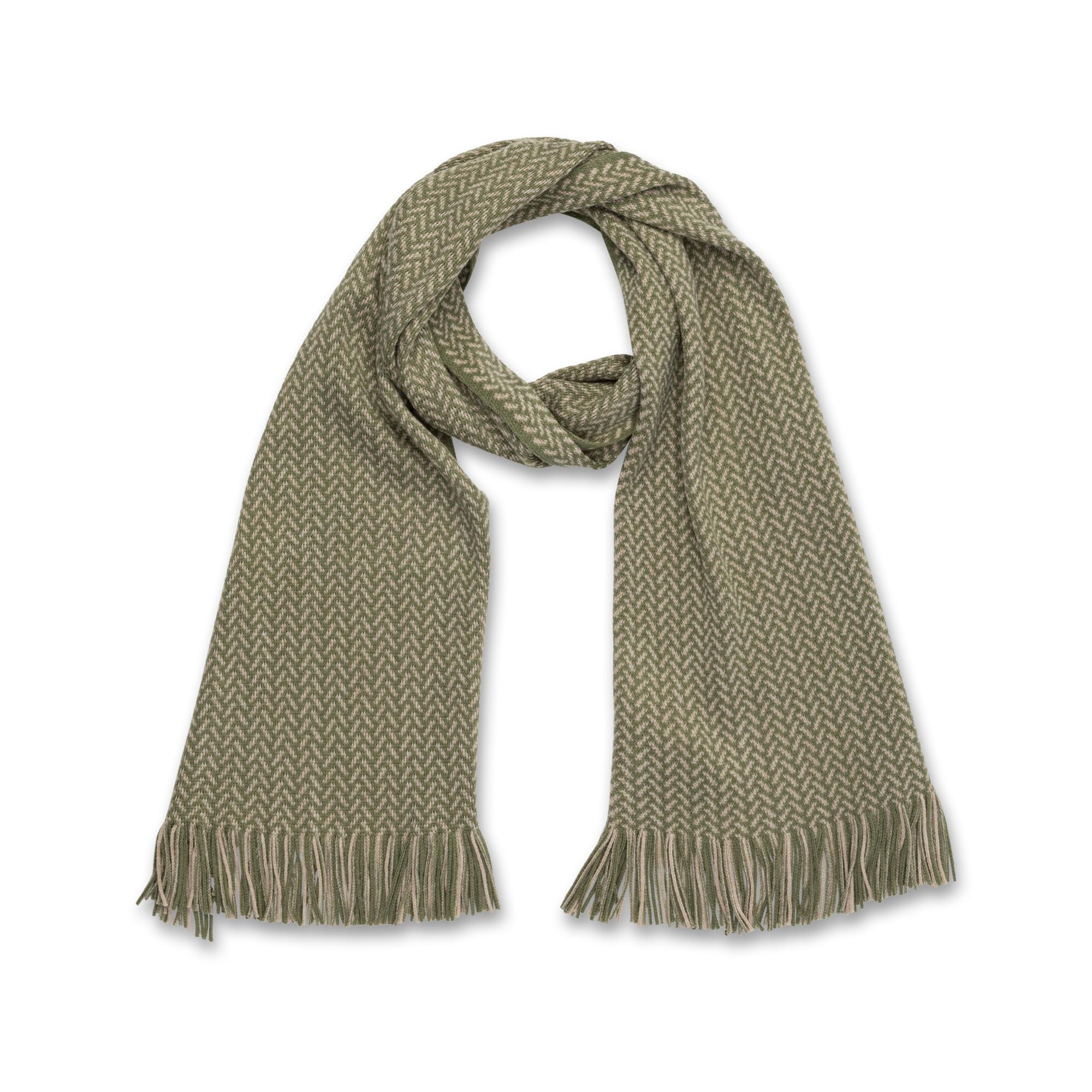 Manor Man Écharpe à chevrons avec franges  