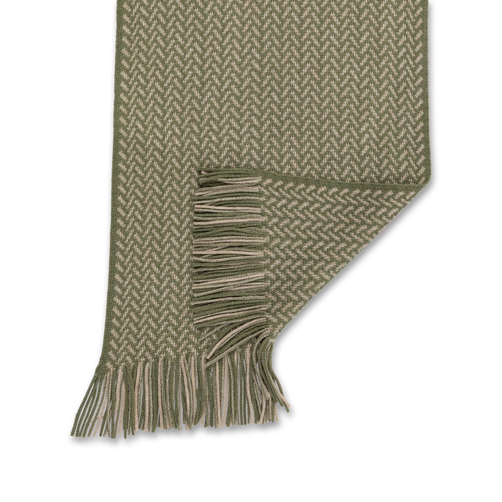 Manor Man Écharpe à chevrons avec franges  